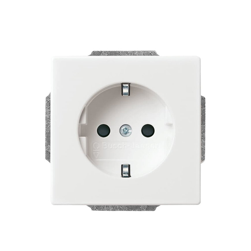 ABB Busch-Jaeger wandcontactdoos, Future linear, inbouw, randaarde, kinderbeveiliging, studio wit 