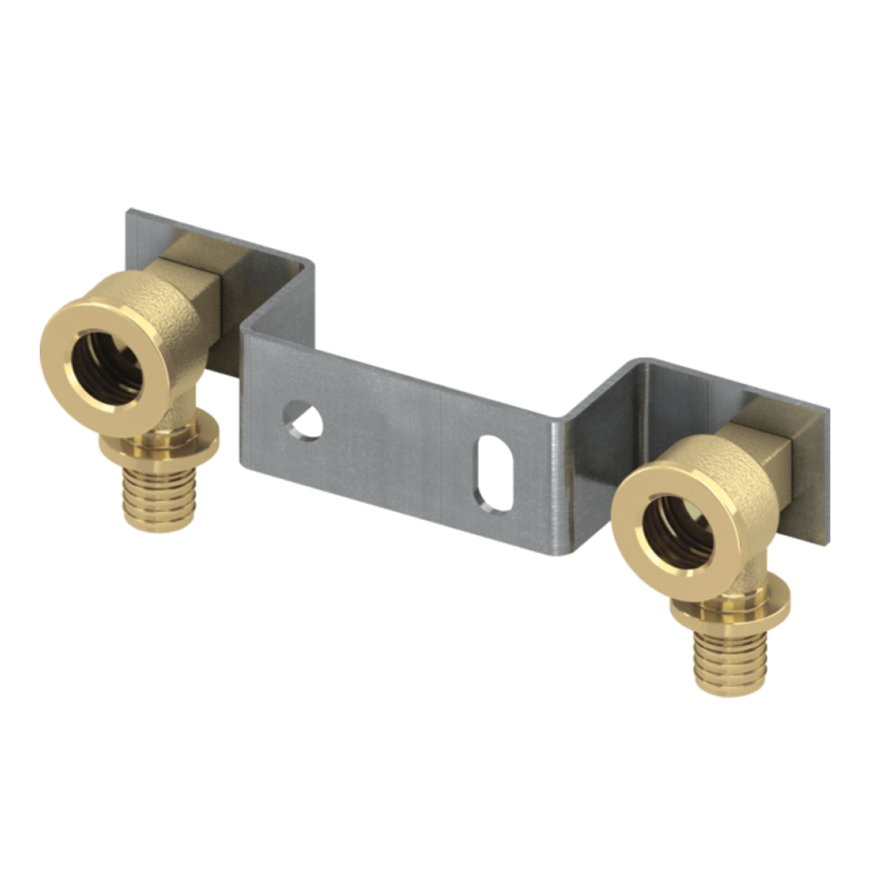 TECEflex gemini beugel met muurplaten, pers x binnendraad, 16 mm x 3/8" 