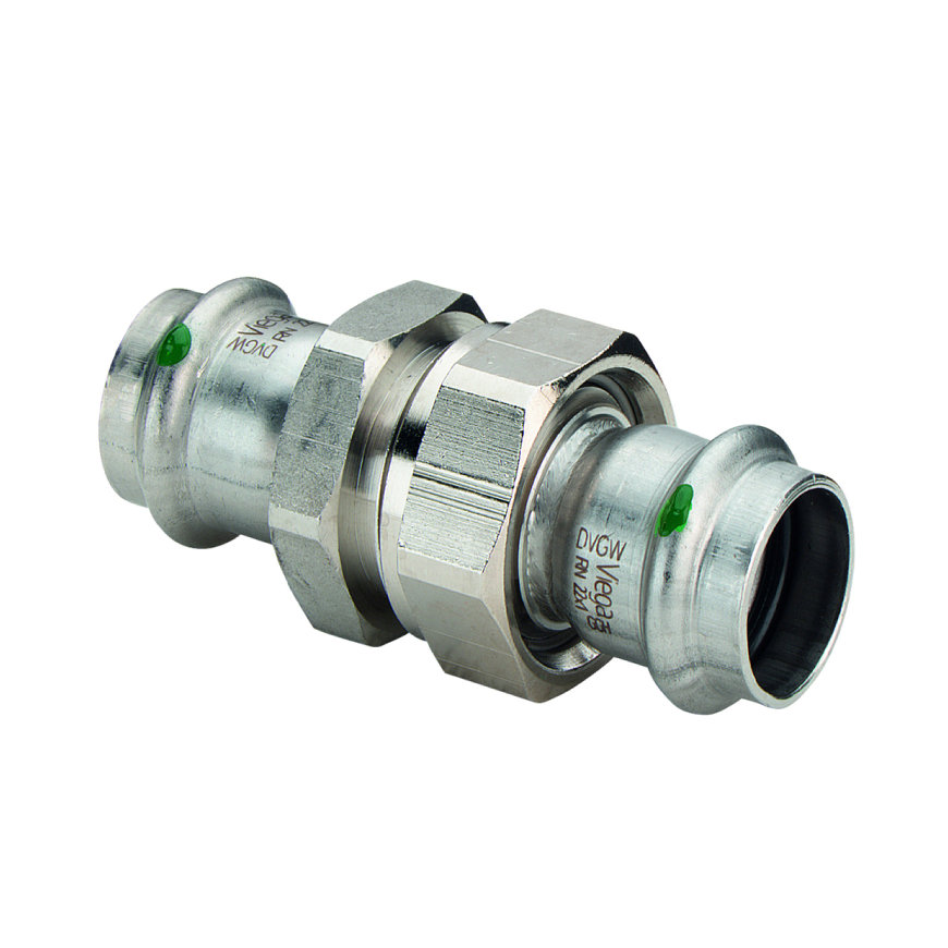 Viega Sanpress 2-delige schroefkoppeling, SC-Contur, type 2360, rvs, 2x pers, 22 mm 