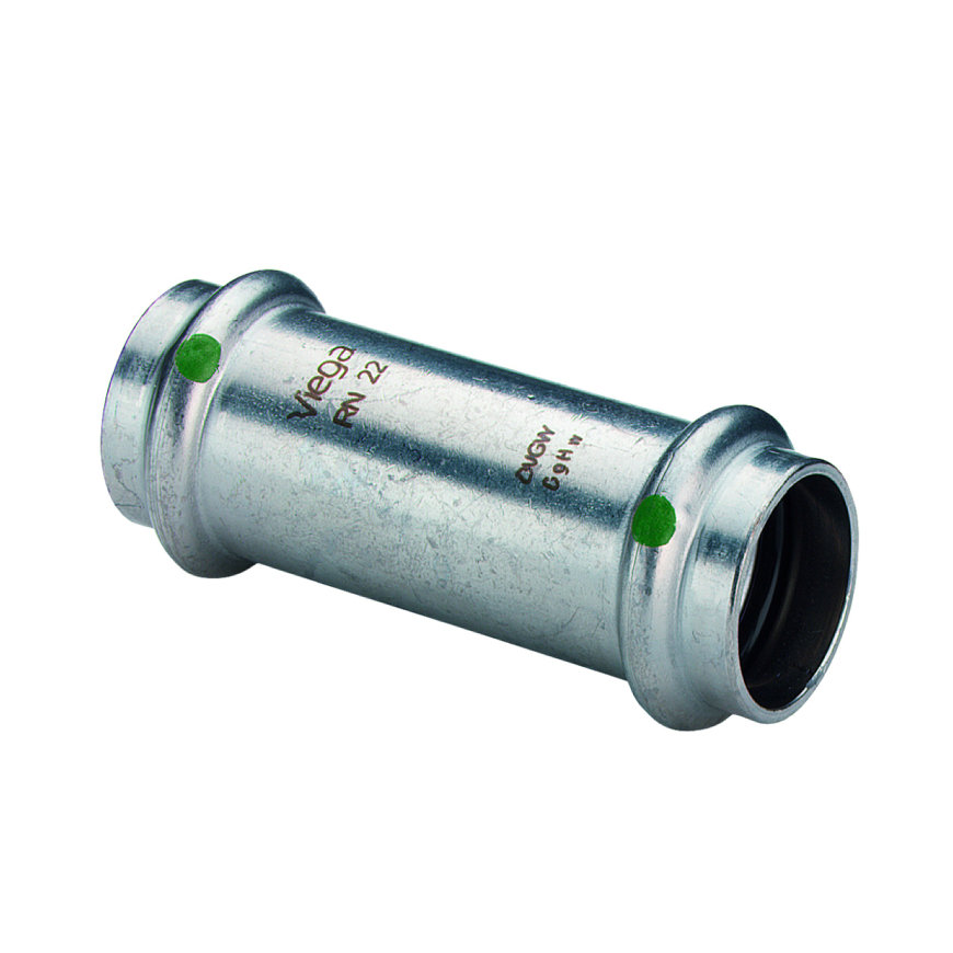 Viega Sanpress overschuif koppeling, SC-Contur, type 23155, rvs, 2x pers, 22 mm 