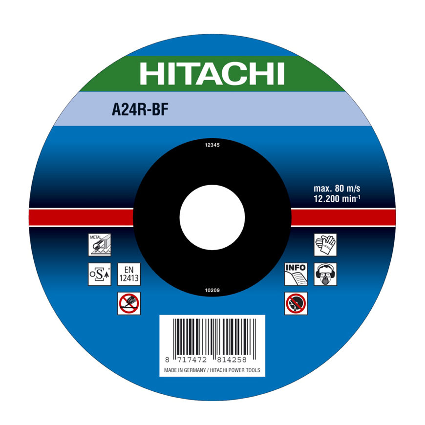 Hitachi/HiKOKI doorslijpschijf voor metaal, vlak, type A24R, asgat 22,23 mm, 230 x 3 mm 