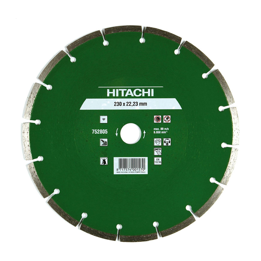 Hitachi/HiKOKI diamantzaagblad, universeel gesinterd, 125 x 22,2 x 7 mm 