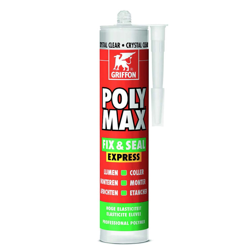 Griffon Poly Max montagekit, Fix & Seal Express, crystal clear crt, koker à 300 gram 