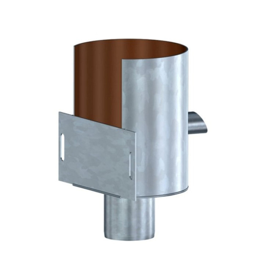 Loro-X Fallrohr Wassersammelkasten, verzinktem Stahl, 130 x 100 mm, Auslauf 80 mm 