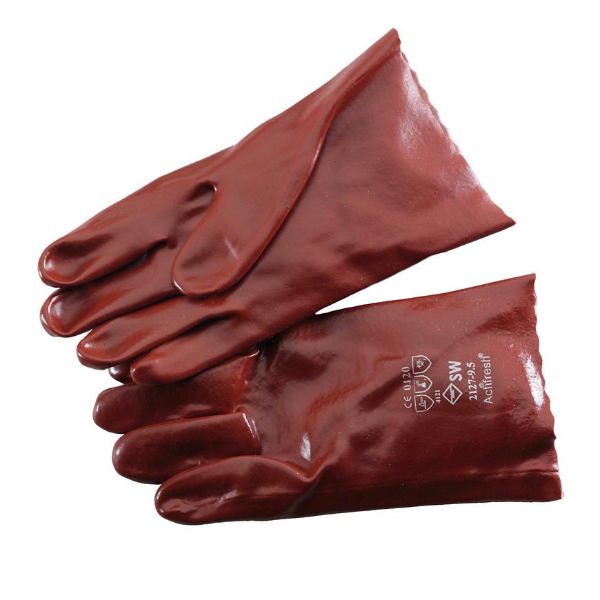 SafeWorker werkhandschoenen, pvc, SW 2127, rood, maat 10/XL, l = 27 cm 